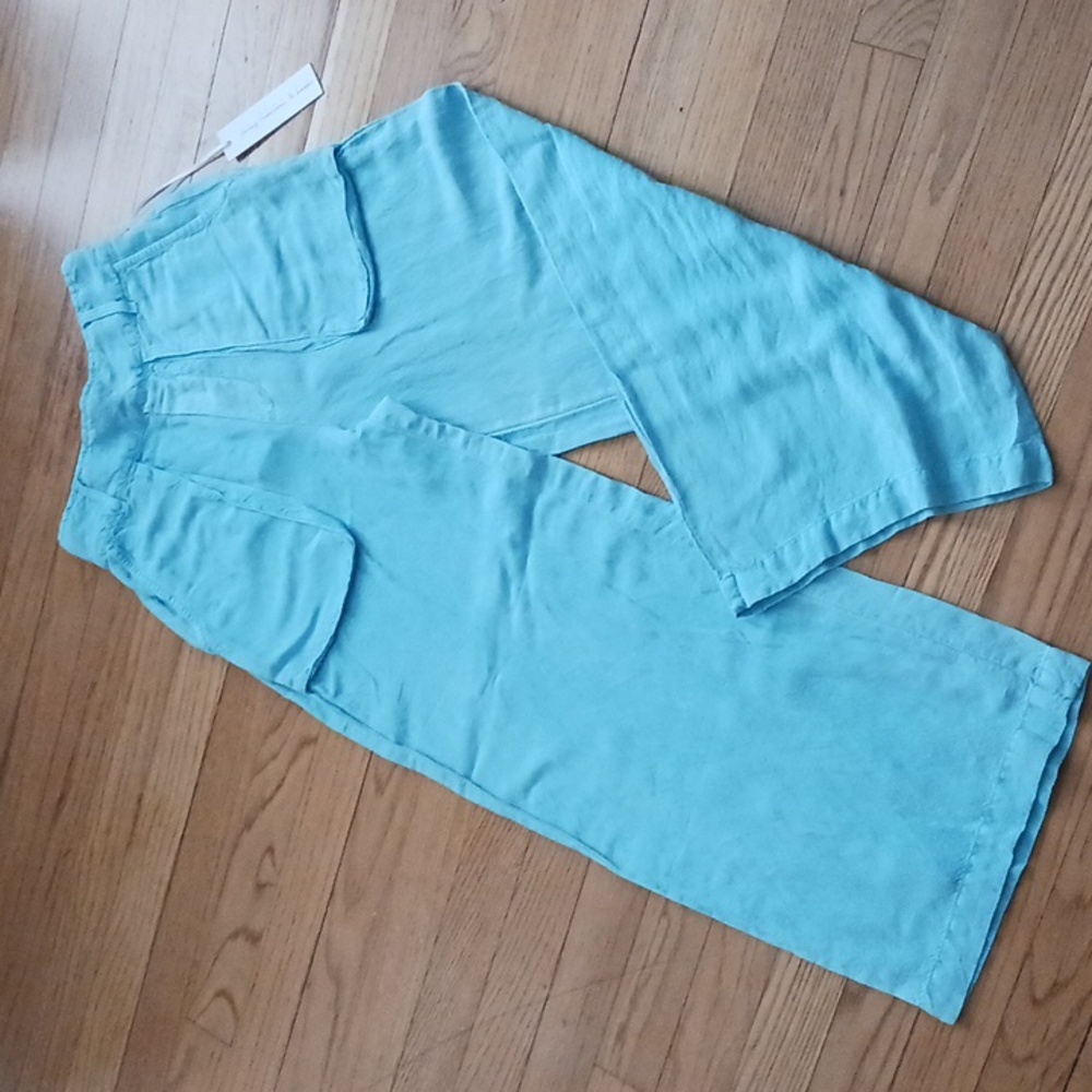 YFB Wide Leg Cropped Sadie Pant Turquoise Size Small NWT